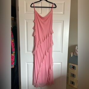 NWOT Elegant Pink Ruffle Dress